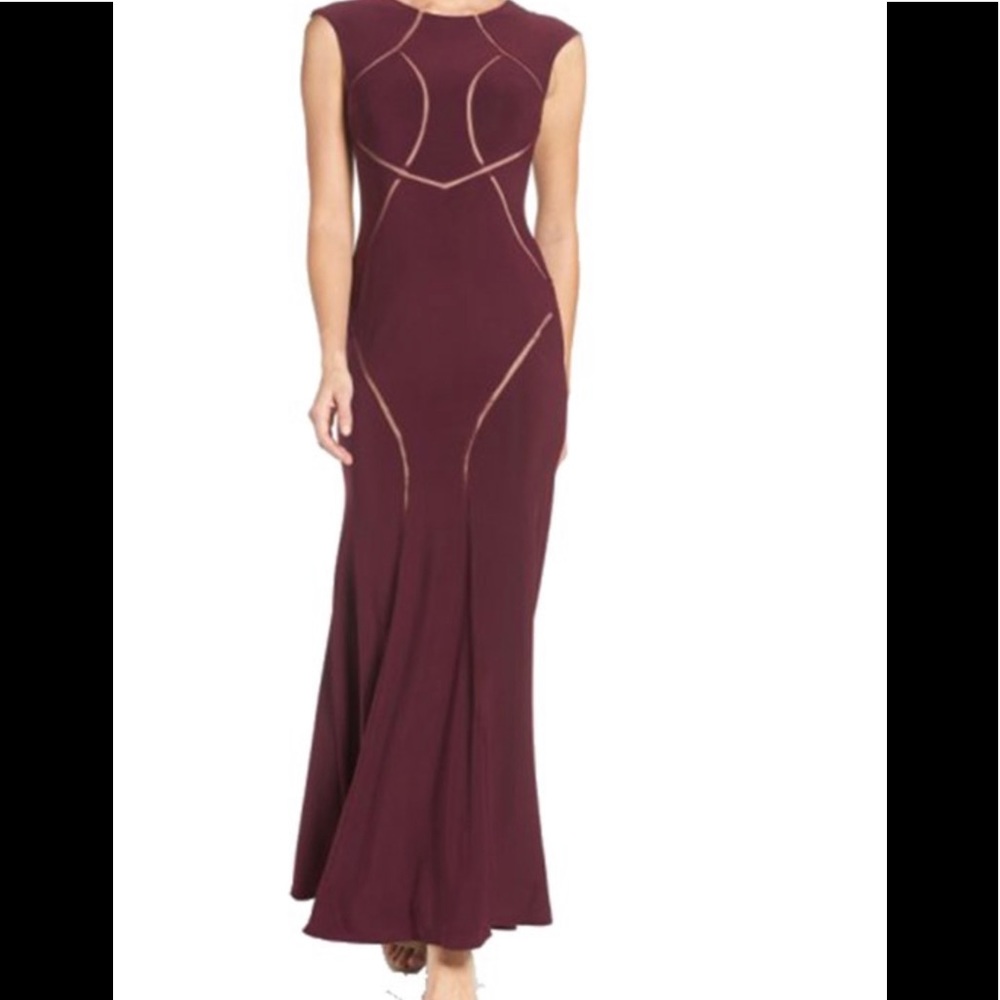 Burgundy and Nude Gown